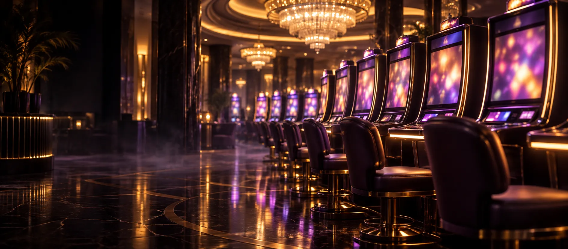 Ambient view of the Here2Win Casino slot hall
