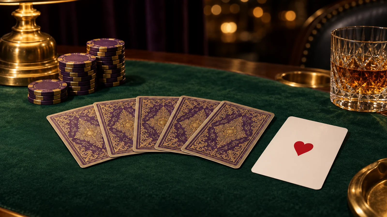 A card table set for a closer look at Here2Win Casino